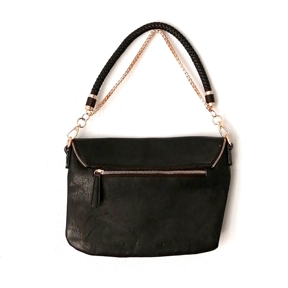 Urban Expressions Purse Womens Black M Handbag  Zip & Snap Close Double Straps - Picture 2 of 13